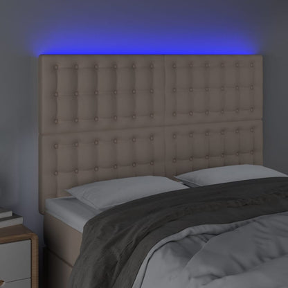 Testiera a LED cappuccino 144x5x118/128 cm in Similpelle | homemem39