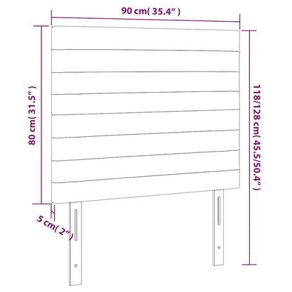 Testiera a LED Blu Scuro 90x5x118/128 cm in Velluto | homemem39