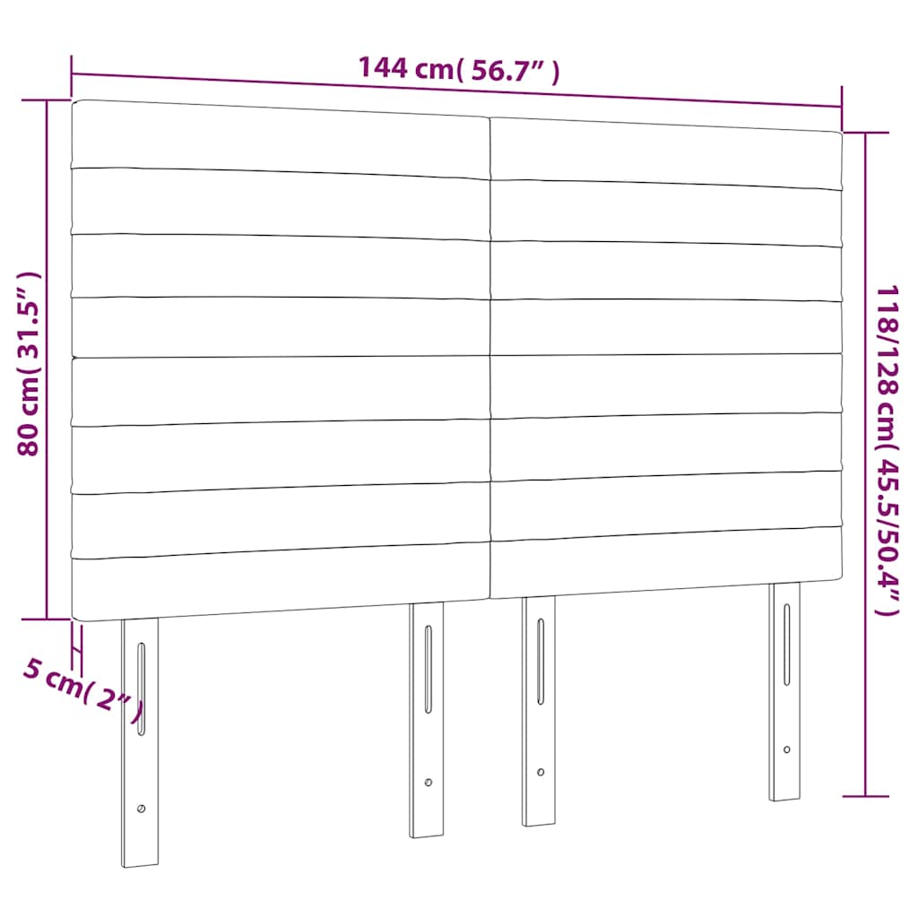 Testiera a LED Blu Scuro 144x5x118/128 cm in Velluto | homemem39