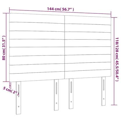 Testiera a LED Blu Scuro 144x5x118/128 cm in Velluto | homemem39