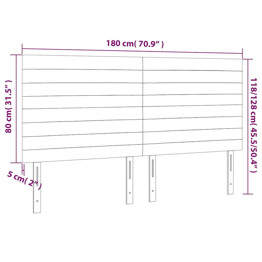Testiera a LED Blu Scuro 180x5x118/128 cm in Velluto | homemem39