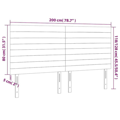 Testiera a LED Blu Scuro 200x5x118/128 cm in Velluto | homemem39