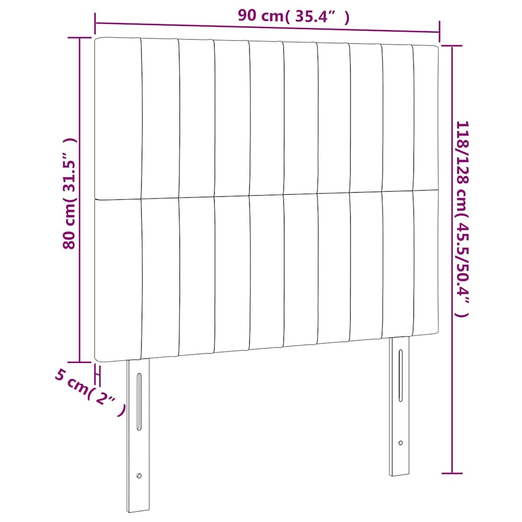 Testiera a LED Blu Scuro 90x5x118/128 cm in Velluto | homemem39