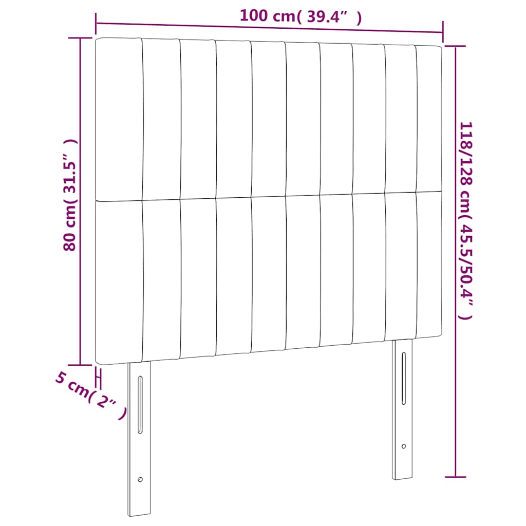 Testiera a LED Blu Scuro 100x5x118/128 cm in Velluto | homemem39