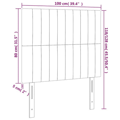 Testiera a LED Blu Scuro 100x5x118/128 cm in Velluto | homemem39