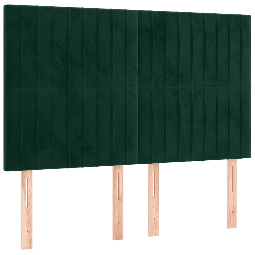 Testiera a LED Verde Scuro 144x5x118/128cm in Velluto | homemem39