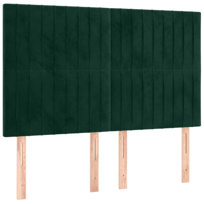 Testiera a LED Verde Scuro 144x5x118/128cm in Velluto | homemem39