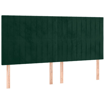 Testiera a LED Verde Scuro 160x5x118/128cm in Velluto | homemem39