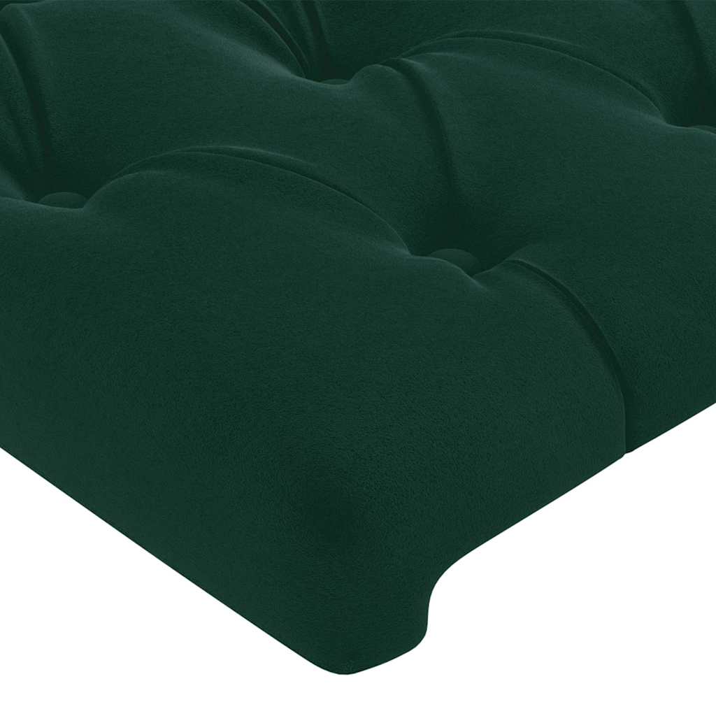 Testiera a LED Verde Scuro 90x7x118/128cm in Velluto