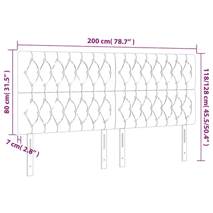Testiera a LED Blu Scuro 200x7x118/128 cm in Velluto | homemem39