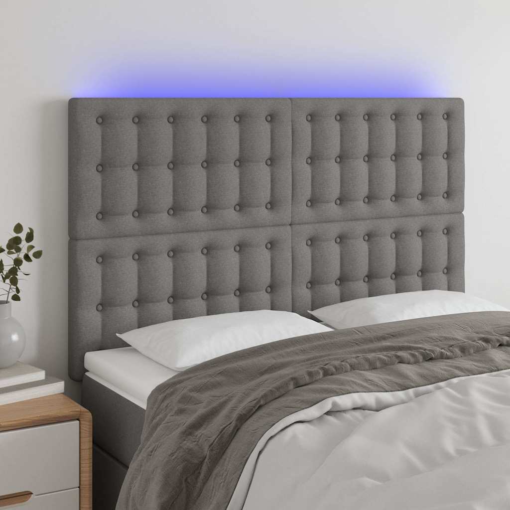 Testiera a LED GrigioScuro /128cm inTessuto