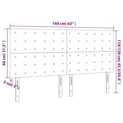 Testiera a LED GrigioScuro 160x5x118/128cm inTessuto - homemem39