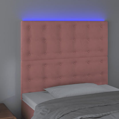Testiera a LED Rosa 80x5x118/128 cm in Velluto - homemem39