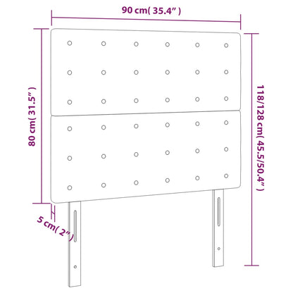 Testiera a LED Blu Scuro 90x5x118/128 cm in Velluto - homemem39