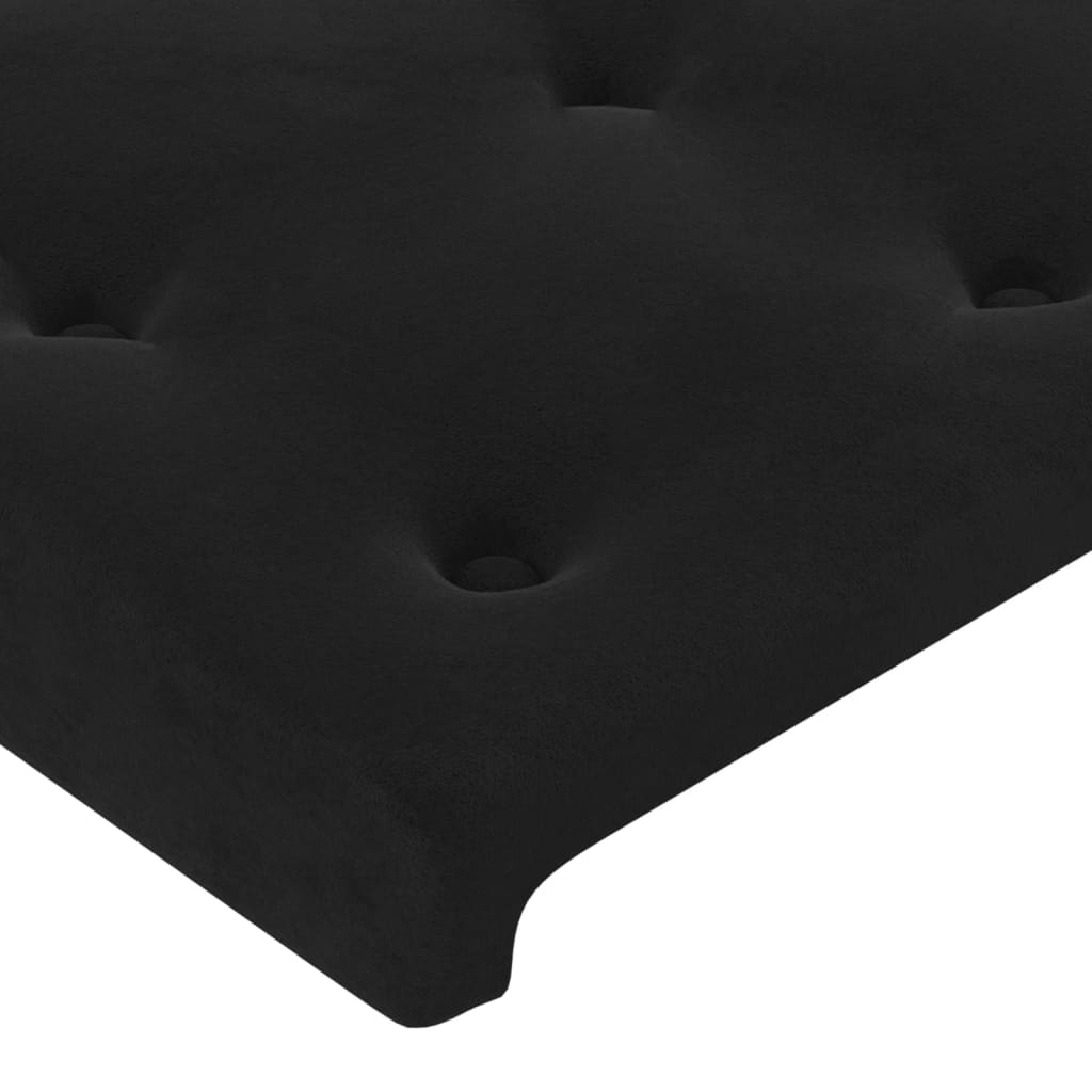 Testiera a LED Nera 100x5x118/128 cm in Velluto - homemem39