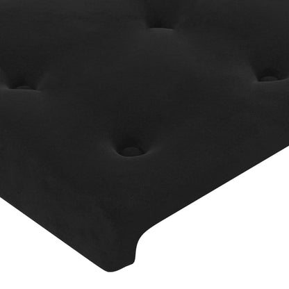 Testiera a LED Nera 100x5x118/128 cm in Velluto - homemem39