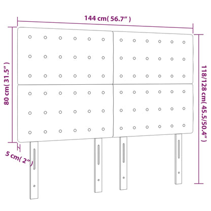 Testiera a LED Rosa 144x5x118/128 cm in Velluto - homemem39