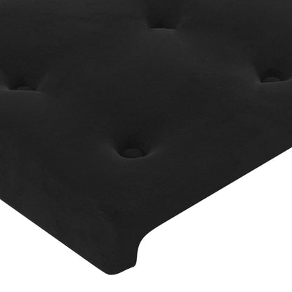 Testiera a LED Nera 180x5x118/128 cm in Velluto - homemem39
