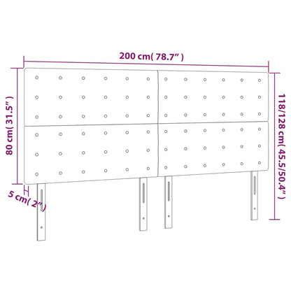 Testiera a LED Blu Scuro 200x5x118/128 cm in Velluto - homemem39