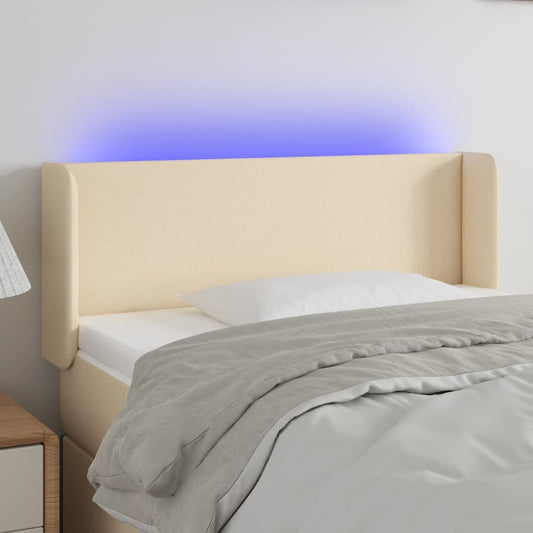 Testiera a LED Crema 83x16x78/88 cm in Tessuto - homemem39