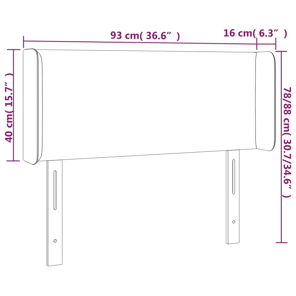 Testiera Grigio Chiaro a LED 93x16x78/88 cm in Tessuto - homemem39