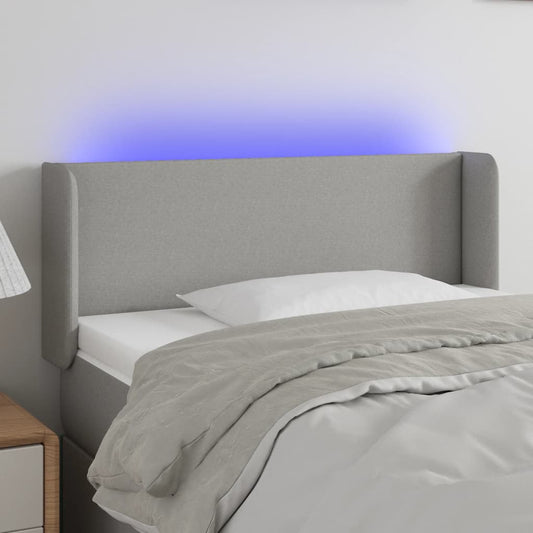 Testiera Grigio Chiaro a LED 93x16x78/88 cm in Tessuto - homemem39