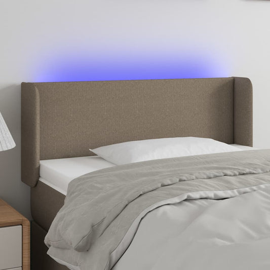 Testiera a LED Tortora 93x16x78/88 cm in Tessuto - homemem39