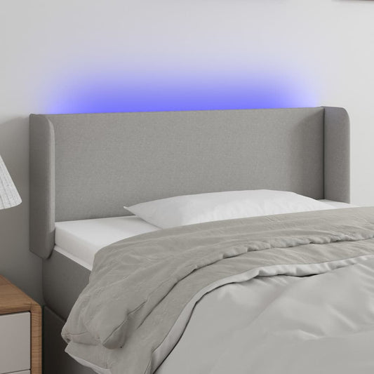 Testiera Grigio Chiaro a LED 103x16x78/88 cm in Tessuto - homemem39