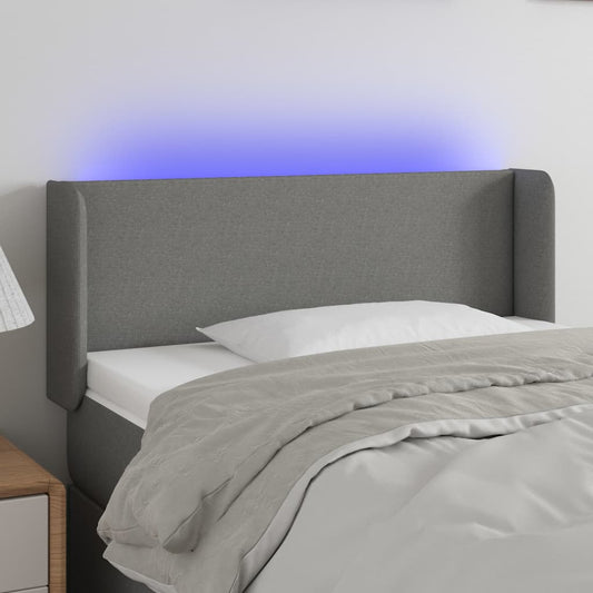 Testiera a LED Grigio Scuro 103x16x78/88 cm in Tessuto - homemem39