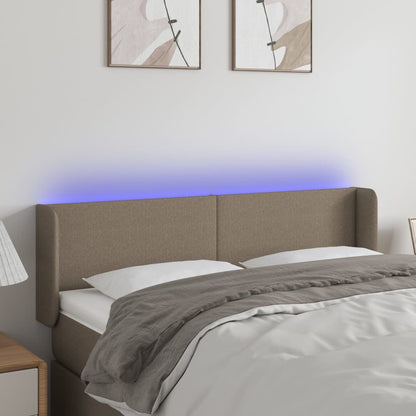 Testiera a LED Tortora 147x16x78/88 cm in Tessuto - homemem39