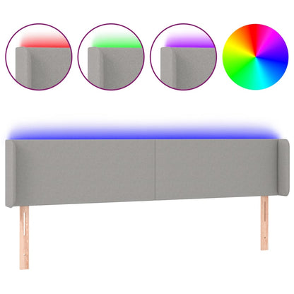 Testiera a LED Grigio Chiaro 163x16x78/88 cm in Tessuto - homemem39
