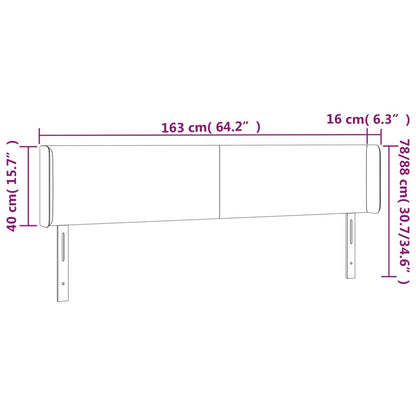 Testiera a LED Tortora 163x16x78/88 cm in Tessuto - homemem39