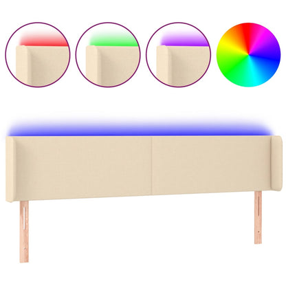 Testiera a LED Crema 163x16x78/88 cm in Tessuto - homemem39