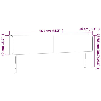Testiera a LED Crema 163x16x78/88 cm in Tessuto - homemem39