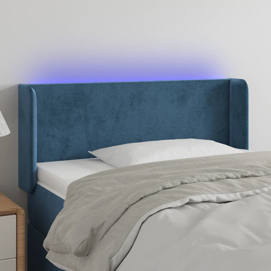Testiera a LED Blu Scuro 83x16x78/88 cm in Velluto - homemem39