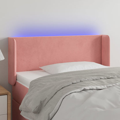 Testiera a LED Rosa 83x16x78/88 cm in Velluto - homemem39