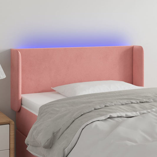 Testiera a LED Rosa 83x16x78/88 cm in Velluto - homemem39