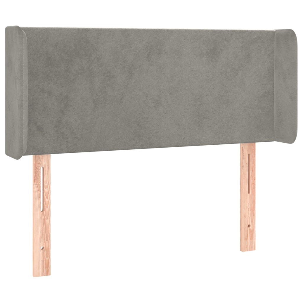 Testiera Grigio Chiaro a LED 93x16x78/88 cm in Velluto - homemem39