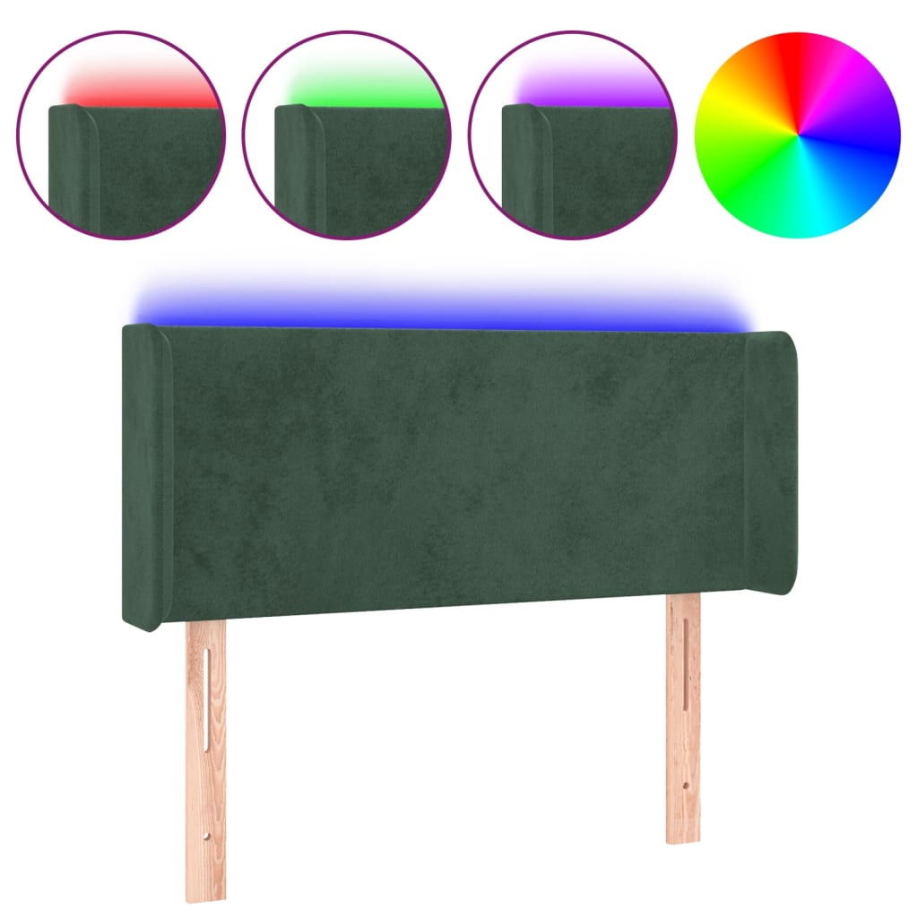 Testiera a LED Verde scuro 93x16x78/88 cm in Velluto - homemem39