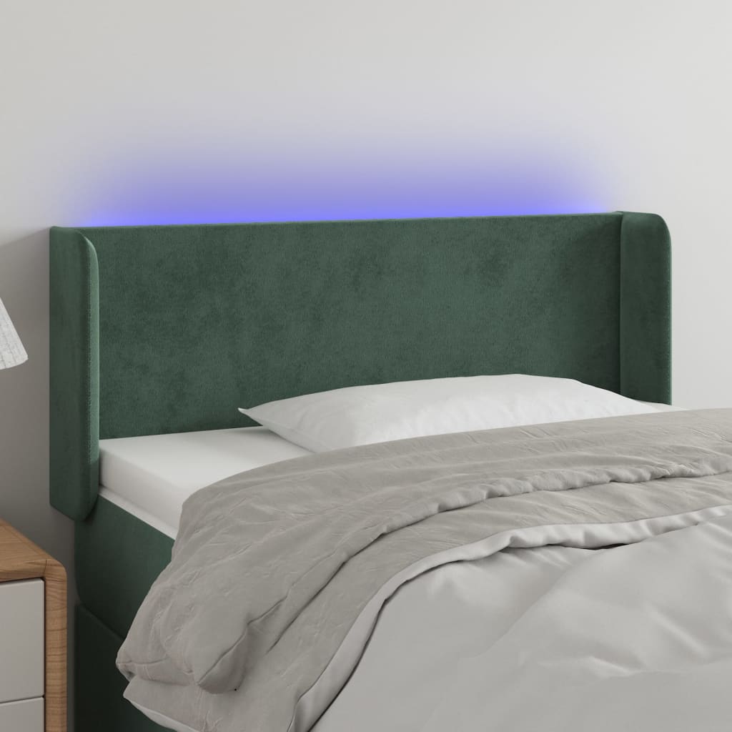 Testiera a LED Verde scuro 93x16x78/88 cm in Velluto - homemem39