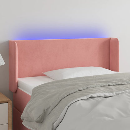 Testiera a LED Rosa 93x16x78/88 cm in Velluto - homemem39