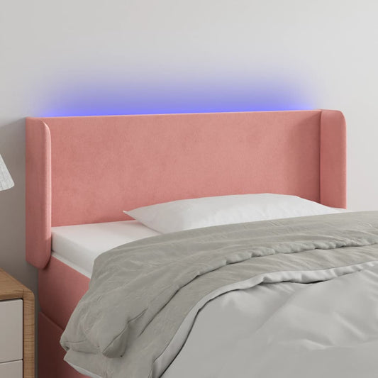 Testiera a LED Rosa 93x16x78/88 cm in Velluto - homemem39