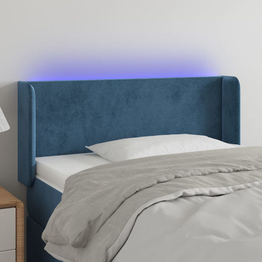 Testiera a LED Blu Scuro 103x16x78/88 cm in Velluto - homemem39