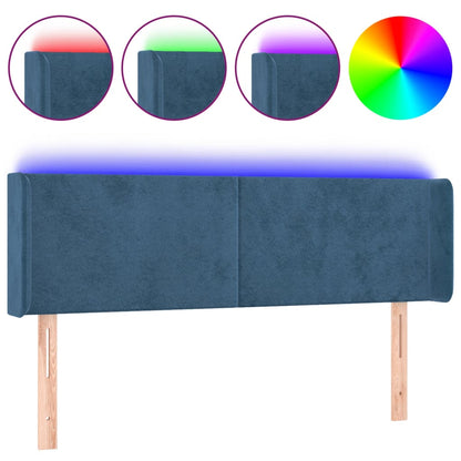Testiera a LED Blu Scuro 147x16x78/88 cm in Velluto - homemem39