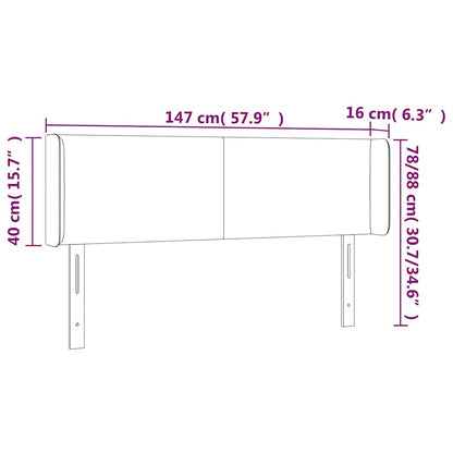 Testiera a LED Blu Scuro 147x16x78/88 cm in Velluto | homemem39