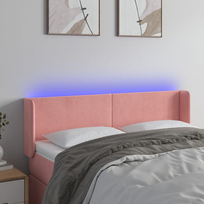 Testiera a LED Rosa 147x16x78/88 cm in Velluto - homemem39