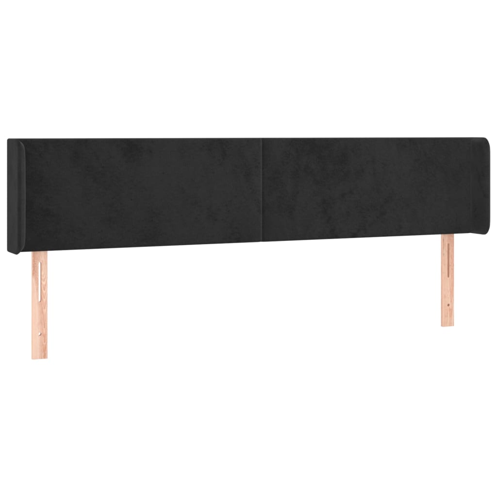 Testiera a LED Nera 163x16x78/88 cm in Velluto - homemem39