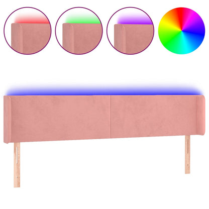 Testiera a LED Rosa 203x16x78/88 cm in Velluto - homemem39