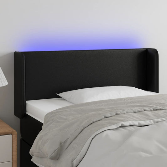 Testiera a LED Nera 83x16x78/88 cm in Similpelle - homemem39