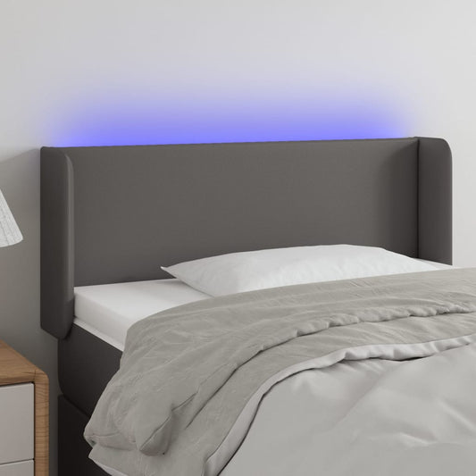 Testiera a LED Grigio 93x16x78/88 cm in Similpelle - homemem39